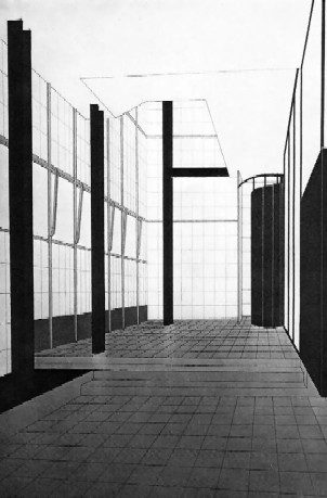 Sketck by Chareau of Corridor